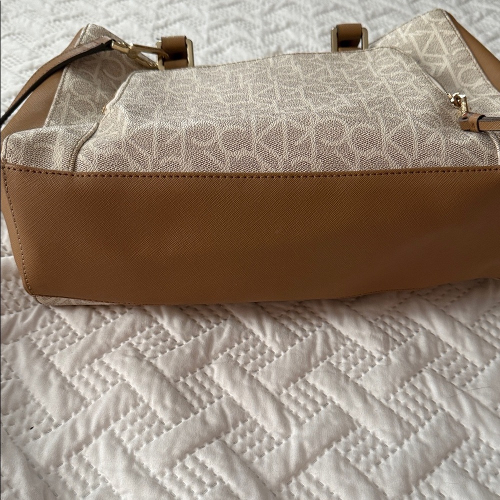 Calvin Klein Tan Beige Monogram Tote - Picture 7 of 10
